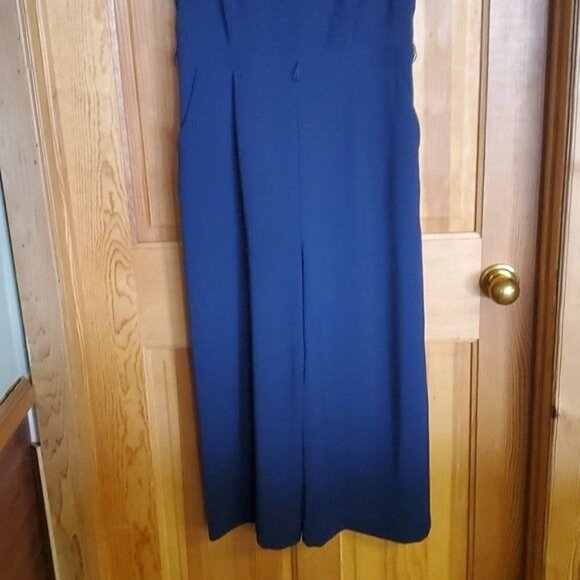 Frank Lyman Design Ruffled CapSleeve Fulp Zippered Dark Navy Sz. 10 JumpSuit - Picture 2 of 13